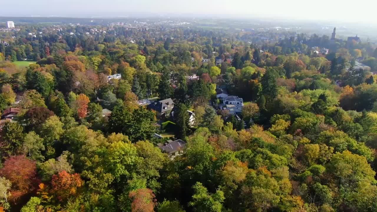 Kronberg im Taunus aus der Luft – Altstadt und Herbstwald
